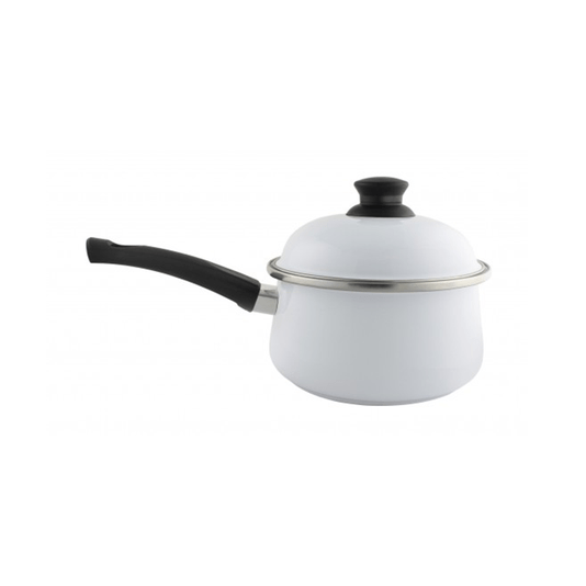 Panela Esmaltada com Cabo - Bojuda Branca - EWEL