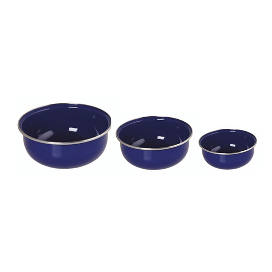 Conjunto de Tigela Esmaltadas – 03 pçs – Azul (EWEL)