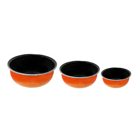 Conjunto de Tigela Esmaltadas – 03 pçs – Laranja (EWEL)