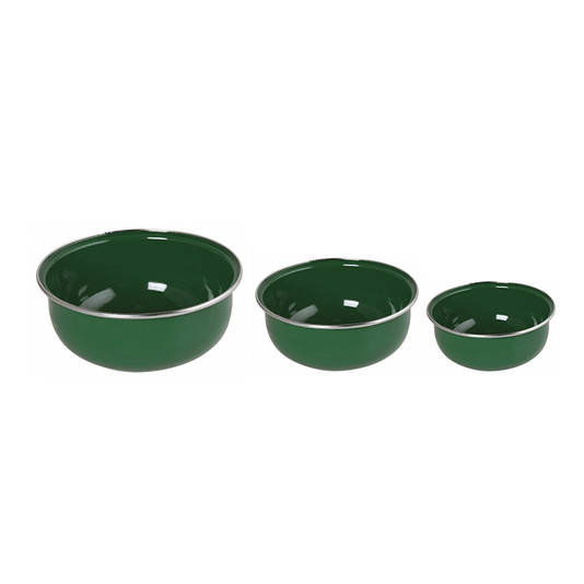 Conjunto de Tigela Esmaltadas – 03 pçs – Verde (EWEL)