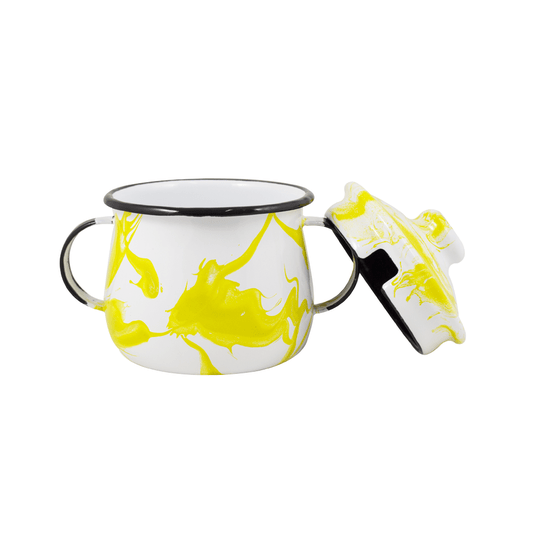 Açucareiro Esmaltado - n° 8 - Amarelo - 380 ml (EWEL Coleção Marmorizada)