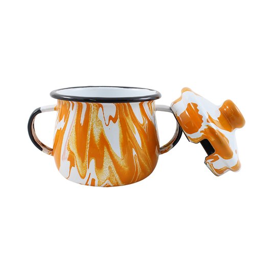 Açucareiro Esmaltado - n° 8 - Laranja - 380 ml (EWEL Coleção Marmorizada)