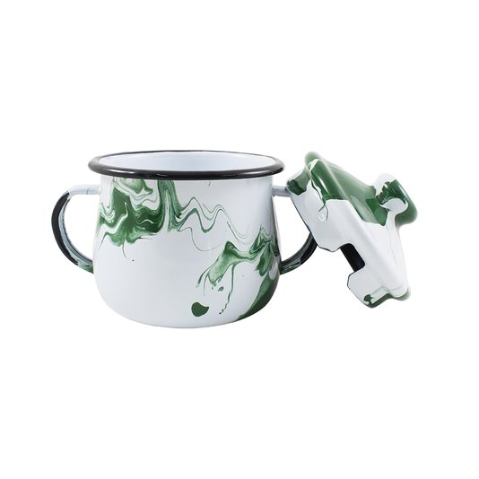 Açucareiro Esmaltado - n° 8 - Verde - 380ml (EWEL Coleção Marmorizada)