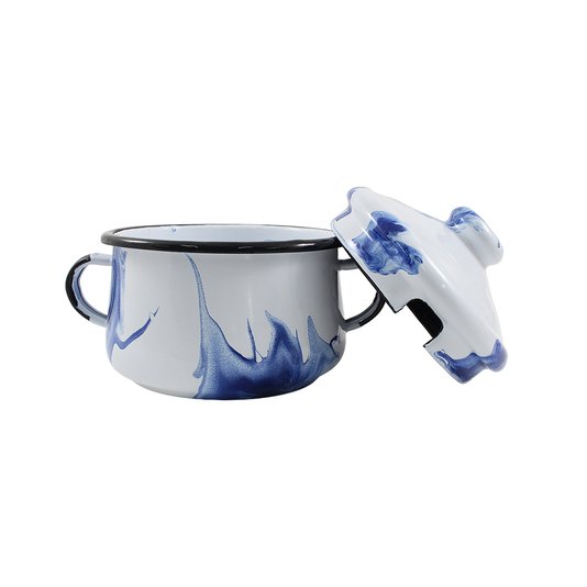 Açucareiro Esmaltado - nº 10 - Azul - 500 ml (EWEL Coleção Marmorizada)