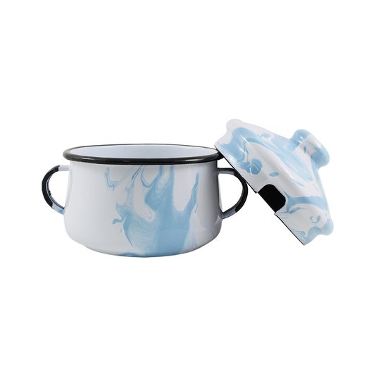 Açucareiro Esmaltado - nº 10 - Azul Claro - 500 ml (EWEL Coleção Marmorizada)
