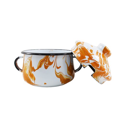 Açucareiro Esmaltado - nº 10 - Laranja - 500 ml (EWEL Coleção Marmorizada)