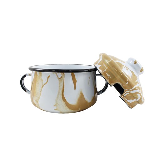 Açucareiro Esmaltado - nº 10 - Marrom - 500 ml (EWEL Coleção Marmorizada)