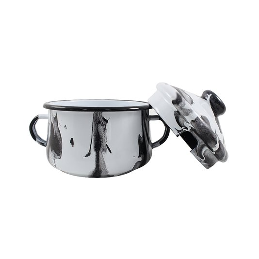 Açucareiro Esmaltado - nº 10 - Preto - 500 ml (EWEL Coleção Marmorizada)