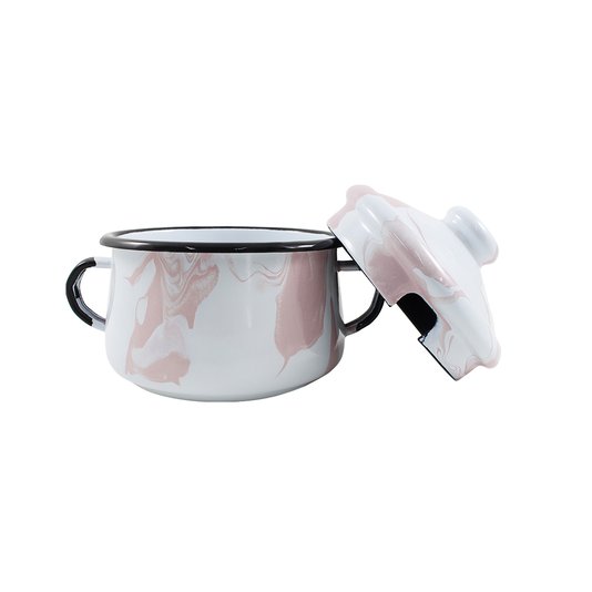 Açucareiro Esmaltado - nº 10 - Rosa Claro - 500 ml (EWEL Coleção Marmorizada)
