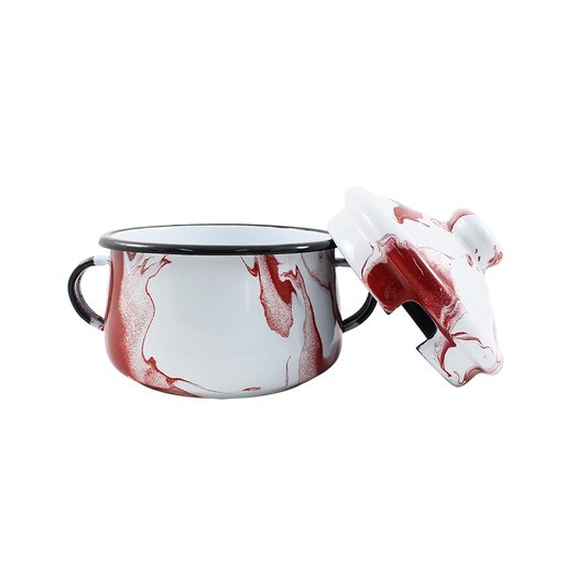 Açucareiro Esmaltado - nº 10 - Vermelho - 500 ml (EWEL Coleção Marmorizada)