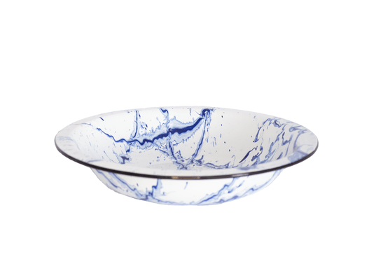 Bacia Esmaltada - Azul - (EWEL Coleção Marmorizada)