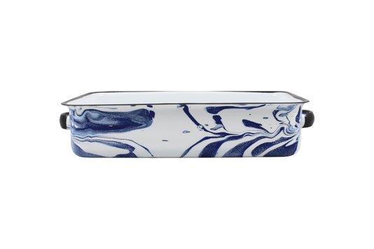 Bandeja Multiuso Retangular - Azul - P (EWEL Coleção Marmorizada)