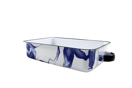 Bandeja Multiuso Retangular - Azul - M (EWEL Coleção Marmorizada)