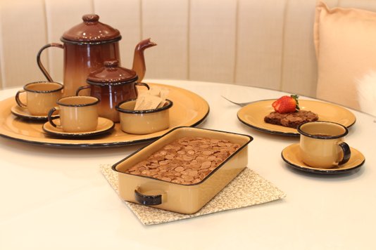 Bandeja Multiuso Retangular - Marrom - M (EWEL)