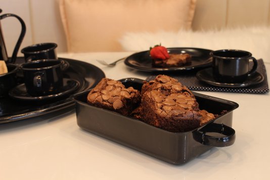 Bandeja Multiuso Retangular - Preto - M (EWEL)