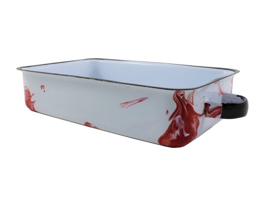 Bandeja Multiuso Retangular - Vermelho - P (EWEL Coleção Marmorizada)