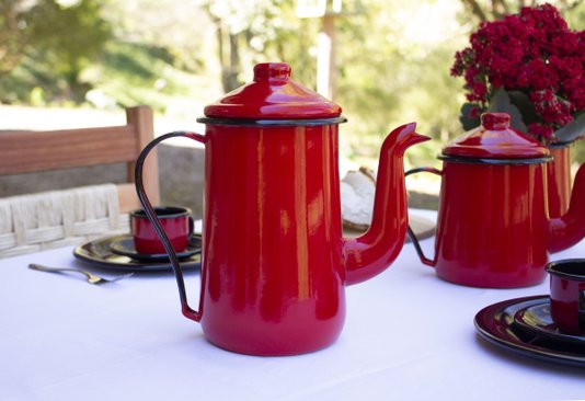 Bule para Café Esmaltado Tradicional - nº 14 - Vermelho - 1500 ml (EWEL)