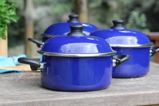 Caçarola Esmaltada com Alças Azul - EWEL