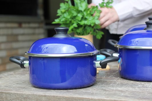 Caçarola Esmaltada com Alças Azul - EWEL