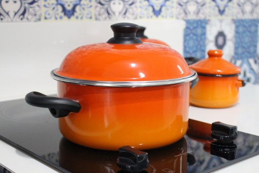 Caçarola Esmaltada com Alças Laranja - EWEL