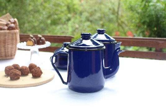 Cafeteira Esmaltada Tradicional - nº 12 - Azul - 1100 ml (EWEL)