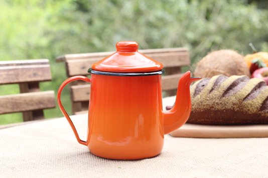 Cafeteira Esmaltada Tradicional - nº 12 - Laranja - 1100 ml (EWEL)