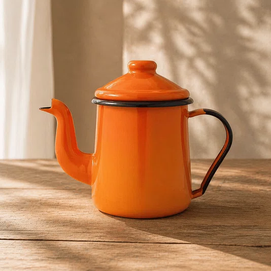 Cafeteira Esmaltada Tradicional - nº 12 - Laranja - 1100 ml (EWEL)