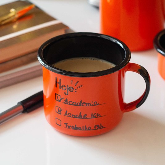 Caneca Esmaltada Agenda Laranja - EWEL