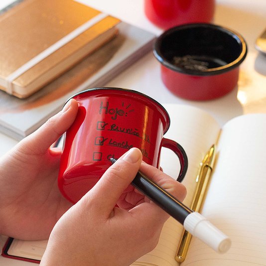 Caneca Esmaltada Agenda Vermelha - EWEL