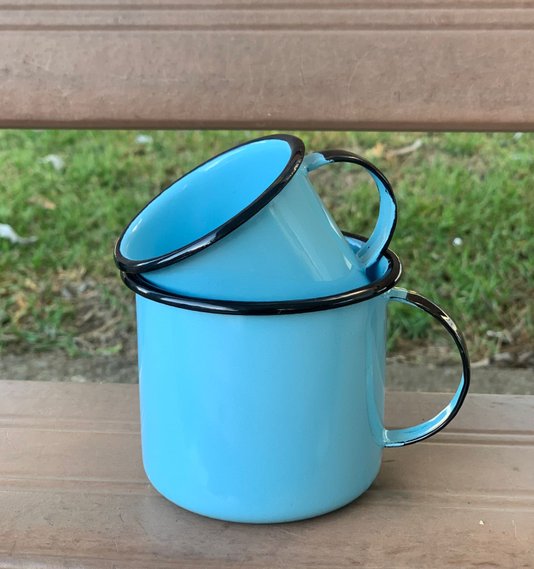 Caneca Esmaltada Azul Claro - EWEL
