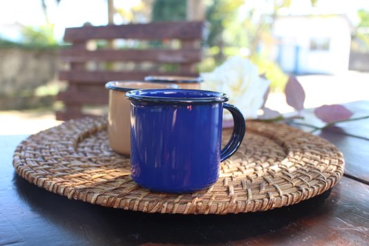 Caneca Esmaltada Azul - Ewel
