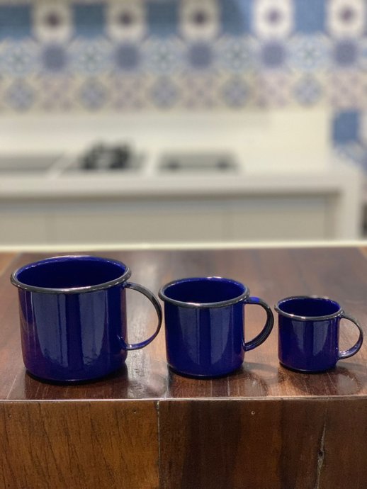 Caneca Esmaltada Azul - Ewel