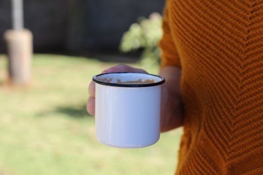 Caneca Esmaltada Branca - EWEL