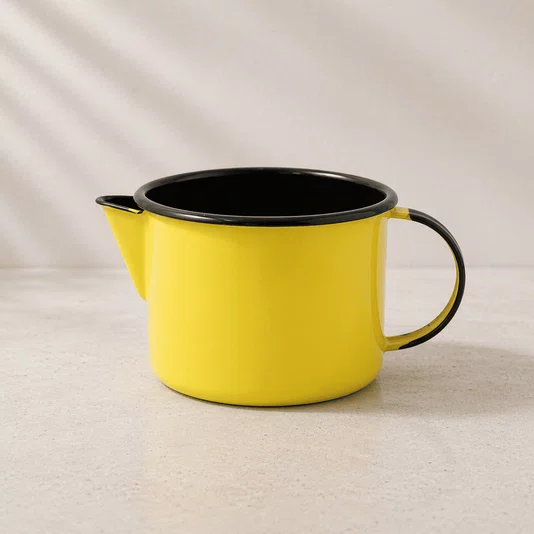 Caneca Esmaltada com Bico - nº 12 - Amarelo- 1000 ml (EWEL)
