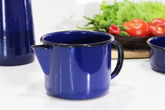 Caneca Esmaltada com Bico - nº 12 - Azul - 1000 ml (EWEL)