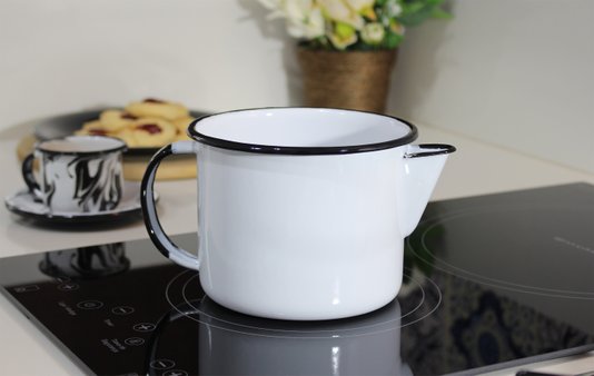 Caneca Esmaltada com Bico - nº 12 - Branca - 1000 ml (EWEL)