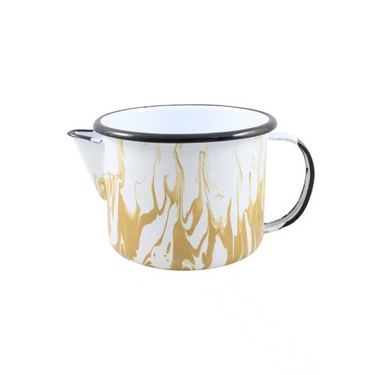 Caneca Esmaltada com Bico - nº 10 - Marrom - 600 ml (EWEL Coleção Marmorizada)