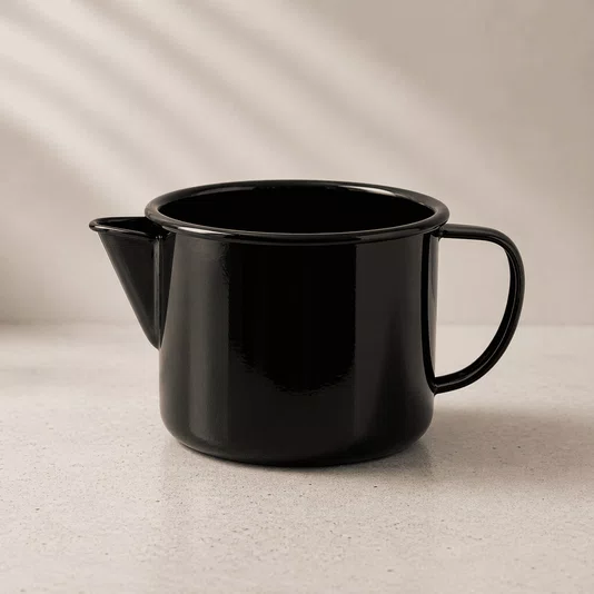 Caneca Esmaltada com Bico - nº 12 - Preta - 1000 ml (EWEL)