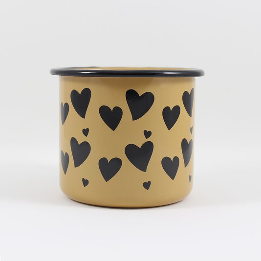 Caneca Esmaltada Coração Marrom - EWEL