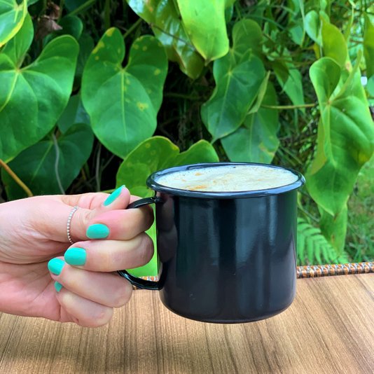 Caneca Esmaltada Preta - EWEL