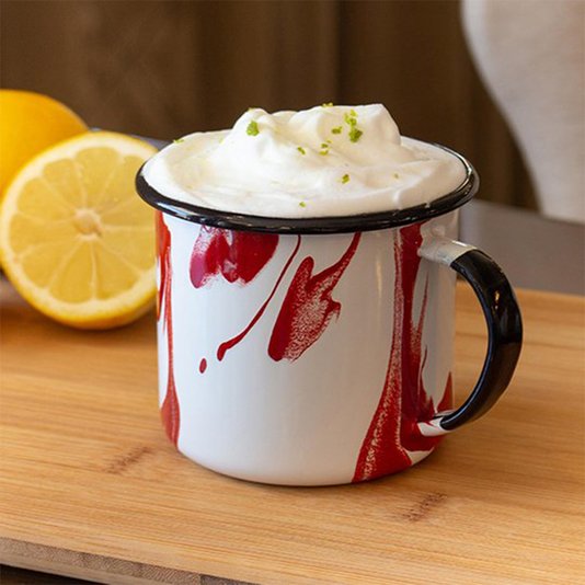 Caneca Esmaltada Vermelha - EWEL Coleção Marmorizada