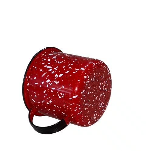 Caneca Esmaltada Vermelha Salpicada Branca (370ml) - EWEL