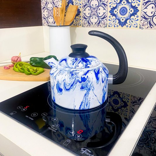 Chaleira Esmaltada - nº 14 - Azul - 1500 ml (EWEL Coleção Marmorizada)