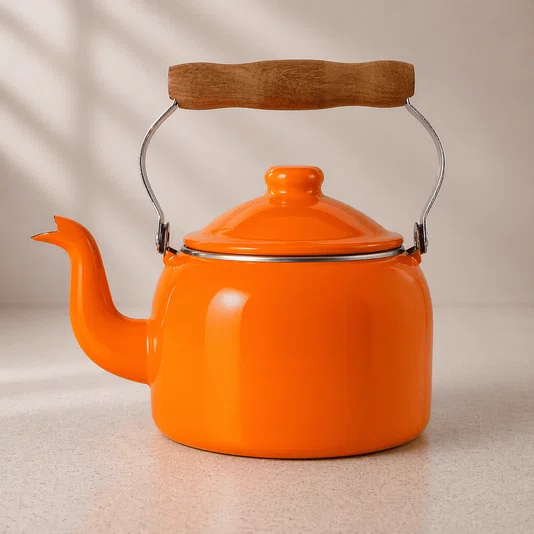 Chaleira Esmaltada Tradicional - nº 16 - Laranja - 1800 ml (EWEL)