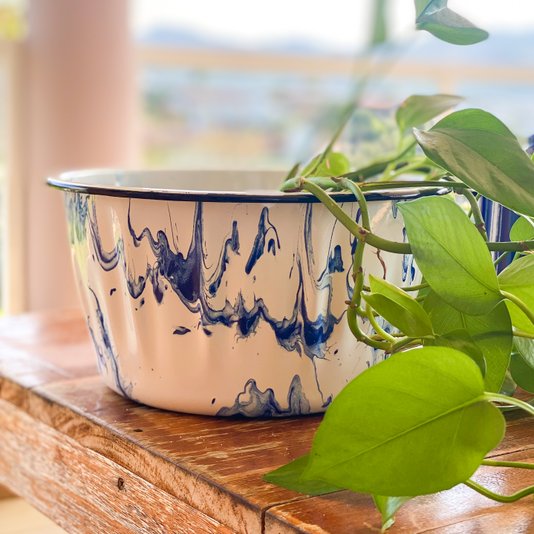 Champanheira Esmaltada - n° 26 - Azul (EWEL Coleção Marmorizada)