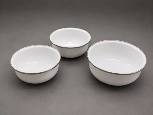 Conjunto de Tigela Esmaltadas – 03 pçs – Branco (EWEL)