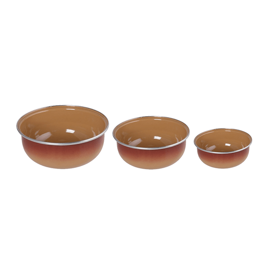 Conjunto de Tigela Esmaltadas – 03 pçs – Marrom (EWEL)