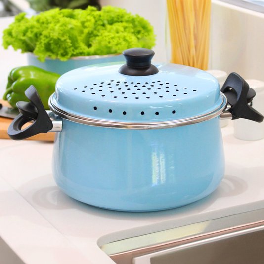Espagueteira Esmaltada - Bojuda - nº 24 - Azul Claro- 4600 ml (EWEL)