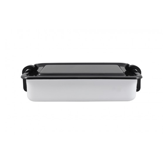 Marmita Esmaltada Retangular – Branca - 12,1 x 19,3 cm (EWEL)