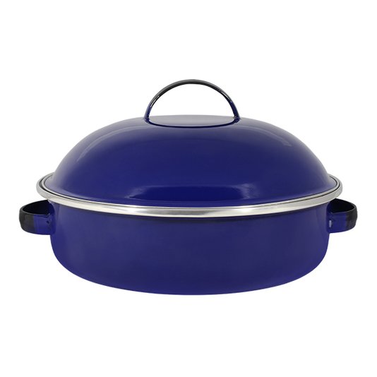 Fritadeira Multiuso Esmaltada “COM TAMPA” - nº 26 - Azul - 4000 ml (EWEL)